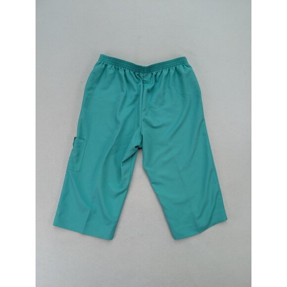 Alfred Dunner Women's Capri Pants Size 16P Green Elastic Waist Pull-On FLAWS - Picture 14 of 15